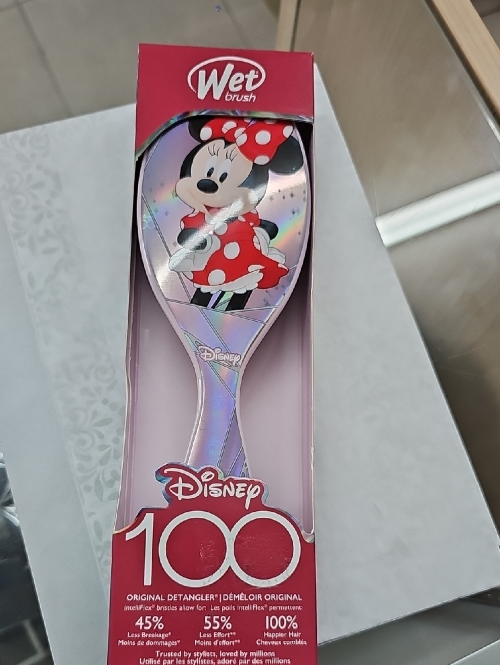 New Disney Minnie Mouse Holographic Detangler - Pink